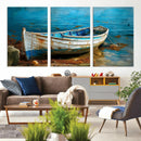 Vintage Boat on Tranquil Waters | Coastal Wall Art for