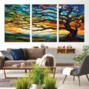 Vibrant Mosaic Tree of Life Wall Art | Stained Glass Style