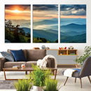 Sunrise Over Mountain Range Wall Art Canvas Print, Farmhouse