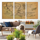 Middle Earth Map Canvas Wall Art – Vintage Fantasy Map