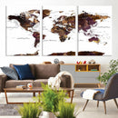 World Map Canvas Print – Detailed Map of the World Wall Art by MyGreatCanvas | Canvas Wall Art Prints | Photo Prints & Wall Decor
