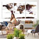 World Map Canvas Print – Detailed Map of the World Wall Art