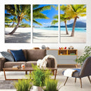 Blue Beach and Sea Wall Art Canvas Print by MyGreatCanvas | Canvas Wall Art Prints | Photo Prints & Wall Decor