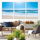 Wall Art Canvas Print Shiny Blue Sea and Beach by MyGreatCanvas | Canvas Wall Art Prints | Photo Prints & Wall Decor