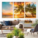 Tropical Sunset Beach Canvas Wall Art Print – Vibrant Palm by MyGreatCanvas | Canvas Wall Art Prints | Photo Prints & Wall Decor