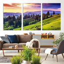 Green Hills and Sunset Wall Art Print - Scenic Landscape by MyGreatCanvas | Canvas Wall Art Prints | Photo Prints & Wall Decor