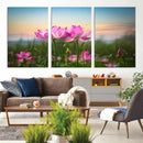Pink Flower on the Mountain Canvas Print, Framed Pink Flower
