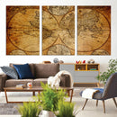 Vintage World Map Canvas Print – Antique Push Pin Travel by MyGreatCanvas | Canvas Wall Art Prints | Photo Prints & Wall Decor
