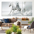 Large Wall Art Canvas Print – Beautiful Running White Horses