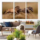 Large Wall Art Canvas Print – Two Running Brown Horses