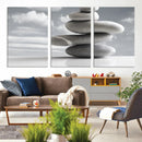 Still Life Black and White Zen Stones Wall Art Canvas,