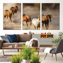 Large Wall Art 5 Horses Running on Sand Canvas Print