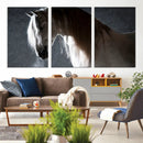 Large Wall Art Cream Colored Horse on Grey Background Canvas