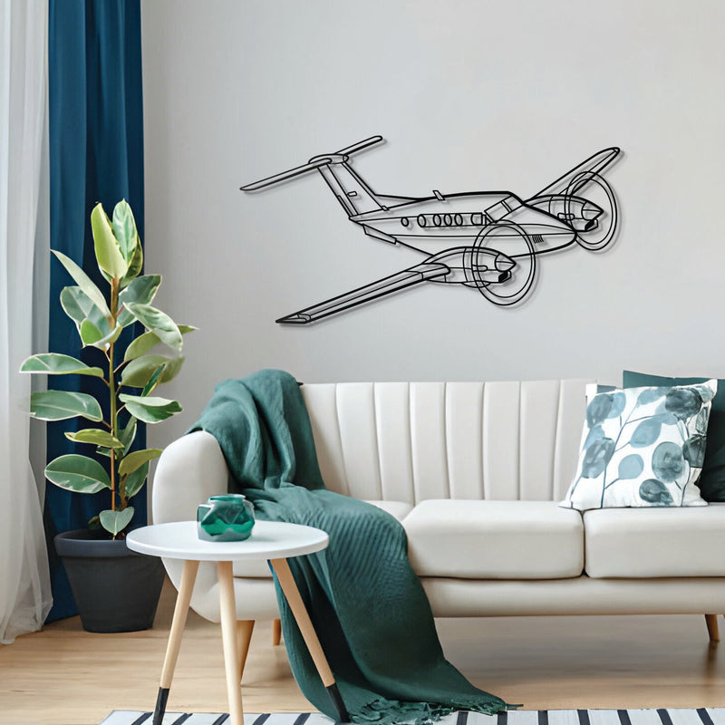 King Air F90 Angle Metal Aircraft Wall Art - NCP0388