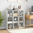 9 Cube Bookshelf with Back Guardrail for Living Room Bedroom-White by DirectDeals