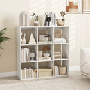 9 Cube Bookshelf with Back Guardrail for Living Room Bedroom-White by LJGDeals