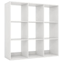 9 Cube Bookshelf with Back Guardrail for Living Room Bedroom-White by DirectDeals