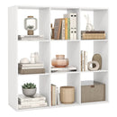 9 Cube Bookshelf with Back Guardrail for Living Room Bedroom-White by DirectDeals