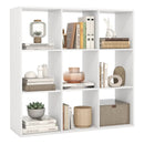 9 Cube Bookshelf with Back Guardrail for Living Room Bedroom-White by LJGDeals