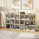 9 Cube Bookshelf with Back Guardrail for Living Room Bedroom-White by DirectDeals