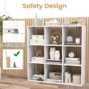 9 Cube Bookshelf with Back Guardrail for Living Room Bedroom-White by LJGDeals