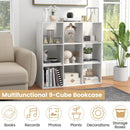 9 Cube Bookshelf with Back Guardrail for Living Room Bedroom-White by DirectDeals