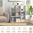9 Cube Bookshelf with Back Guardrail for Living Room Bedroom-White by LJGDeals