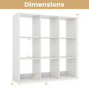 9 Cube Bookshelf with Back Guardrail for Living Room Bedroom-White by LJGDeals