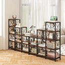 9 Cubes Bookcase with Carbon Steel Frame for Home Office-Rustic Brown by LJGDeals