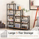 9 Cubes Bookcase with Carbon Steel Frame for Home Office-Rustic Brown by LJGDeals