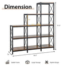 9 Cubes Bookcase with Carbon Steel Frame for Home Office-Rustic Brown by LJGDeals