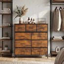 9-Drawer Fabric Dresser with Wooden Top for Bedroom by LJGDeals