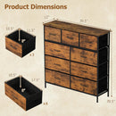 9-Drawer Fabric Dresser with Wooden Top for Bedroom by LJGDeals