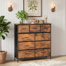 9-Drawer Fabric Dresser with Wooden Top for Bedroom by LJGDeals