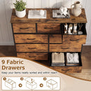 9-Drawer Fabric Dresser with Wooden Top for Bedroom by LJGDeals