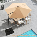 9 FT Cantilever Patio Umbrella with Vented Top and Sun-Protective Canopy by LJGDeals