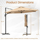 9 FT Cantilever Patio Umbrella with Vented Top and Sun-Protective Canopy by LJGDeals
