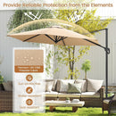 9 FT Cantilever Patio Umbrella with Vented Top and Sun-Protective Canopy by LJGDeals