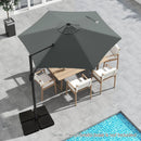 9 FT Cantilever Patio Umbrella with Vented Top and Sun-Protective Canopy by LJGDeals