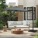 9 FT Cantilever Patio Umbrella with Vented Top and Sun-Protective Canopy by LJGDeals