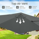 9 FT Cantilever Patio Umbrella with Vented Top and Sun-Protective Canopy by LJGDeals