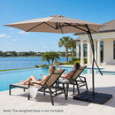 9 FT Cantilever Umbrella with Cross Base and Crank Handle