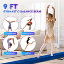 9 FT Folding Gymnastics Balance Beam with Anti-slip Base and Pine Wood Frame by LJGDeals