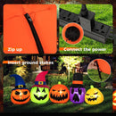 9 Feet Inflatable Pumpkin Patch Family with Built-in LED Lights and Witch Hats by LJGDeals