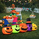 9 Feet Inflatable Pumpkin Patch Family with Built-in LED Lights and Witch Hats by LJGDeals