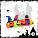 9 Feet Inflatable Pumpkin Patch Family with Built-in LED Lights and Witch Hats by LJGDeals