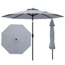 9 FT Outdoor Market Patio Table Umbrella Push Button Tilt Crank Lift-gray by LJGDeals