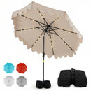 9 FT Outdoor Patio Umbrella with Solar LED Lights and Weighted Base