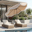 9 FT Outdoor Tassel Umbrella with Push Button Tilt by LJGDeals