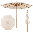 9 FT Patio Umbrella Outdoor Table Market Umbrella with 8 Sturdy Bamboo Ribs by LJGDeals